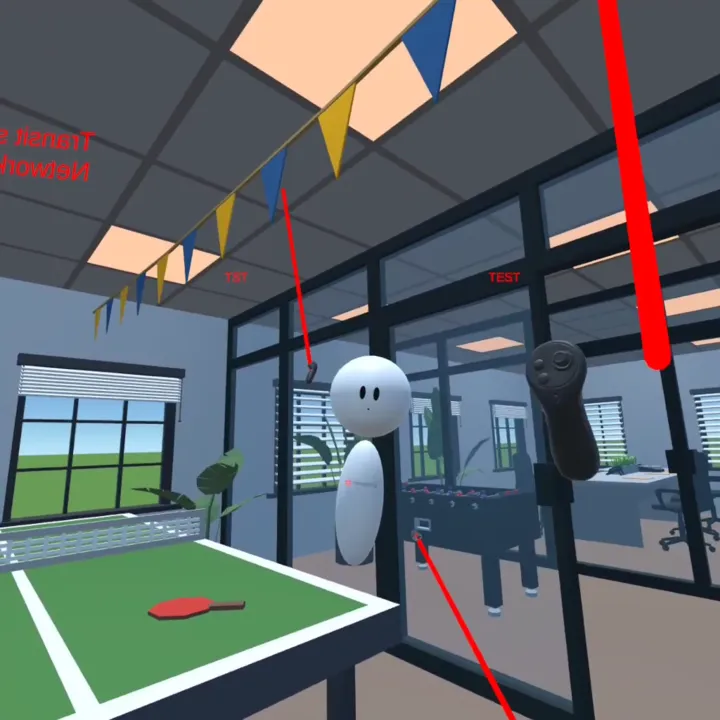 VR Office virtual workspace environment with collaborative tools and 3D space